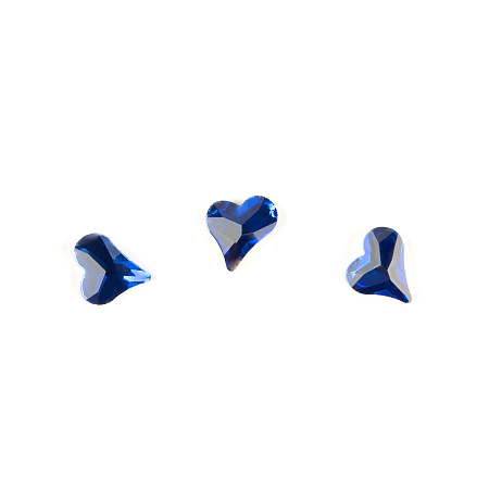 Стразы для дизайна ногтей синие TNL - Сердечко (10 шт./уп)