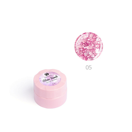 Гель для дизайна ногтей ADRICOCO Glow Bomb №05 &quot;Розовый кристалл&quot; (5 мл.)
