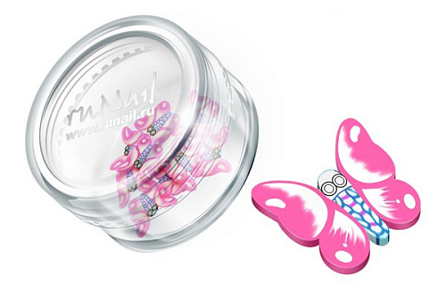 Дизайн для ногтей: резиновые аппликации (большие бабочки, цвет: розовый)