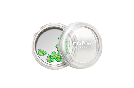 Дизайн для ногтей: резиновые аппликации (широкие листья, цвет: зеленый), ruNail