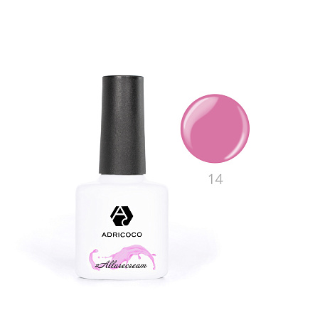 Гель-лак ADRICOCO #Allureсream №14 камуфлирующий ярко-розовый (8 мл.)