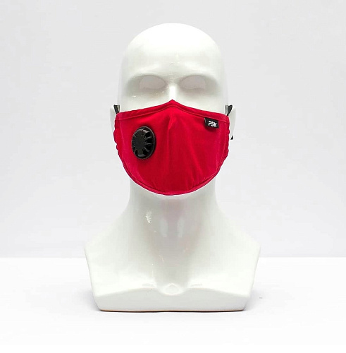 Защитная маска FSK с клапаном выдоха и со сменными угольными фильтрами, красная