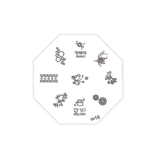 Трафарет металлический для стемпинга M-18