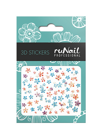Наклейки для дизайна ногтей 3D (цветы), №1701