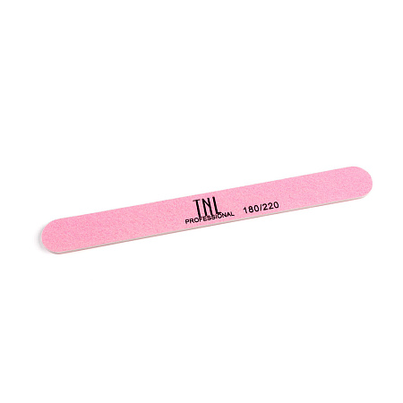 Пилка для ногтей узкая 180/220 высокое качество (розовая) в индивидуальной упаковке