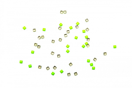 Стразы металлические квадратные неоновый зеленый 2х2 (50 шт.)