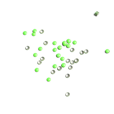 Стразы металлические кружки неоновый зеленый №2,0 (50 шт.)