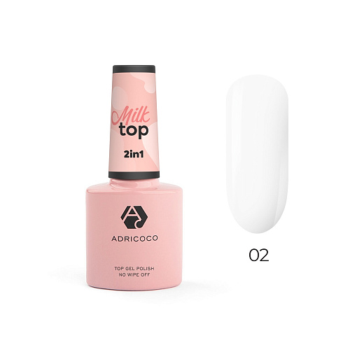 Закрепитель для гель-лака Milk Top №02 Молочный, ADRICOCO, 8 мл