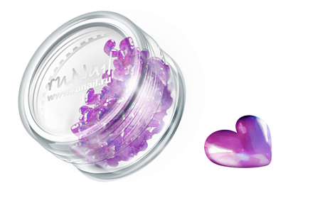 Дизайн для ногтей: сердечки из ткани (цвет: пурпурный), ruNail