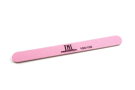 Пилка для ногтей узкая 100/100 высокое качество (розовая) в индивидуальной упаковке