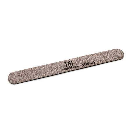 Пилка для ногтей тонкая 180/240 улучшенное качество (коричневая) в индивидуальной упаковке (деревянн
