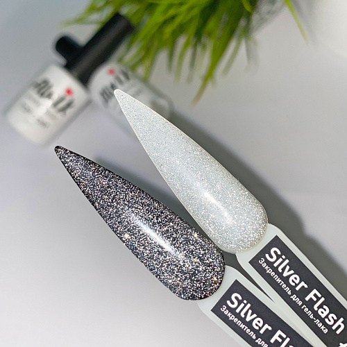 Закрепитель для гель-лака AWIX Silver Flash Top, 10 мл