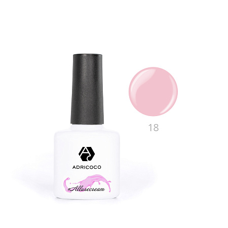 Гель-лак ADRICOCO #Allureсream №18 камуфлирующий бледно-розовый (8 мл.)