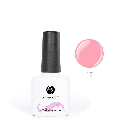 Гель-лак ADRICOCO #Allureсream №17 камуфлирующий яркий персиково-розовый(8 мл.)