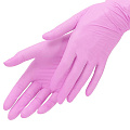 Перчатки нитриловые розовые Benovy XS, 100 шт