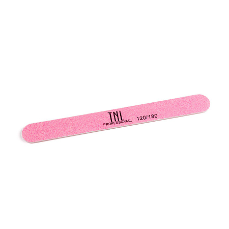 Пилка для ногтей узкая 120/180 высокое качество (розовая) в индивидуальной упаковке