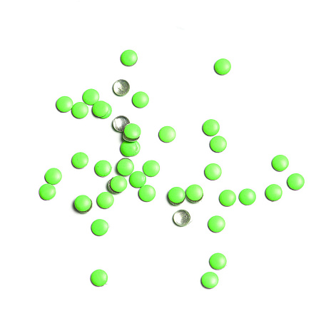 Стразы металлические кружки неоновый зеленый №3,0 (50 шт.)
