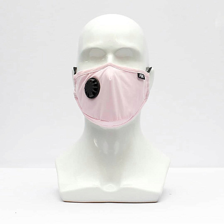 Защитная маска FSK с клапаном выдоха и со сменными угольными фильтрами, розовая