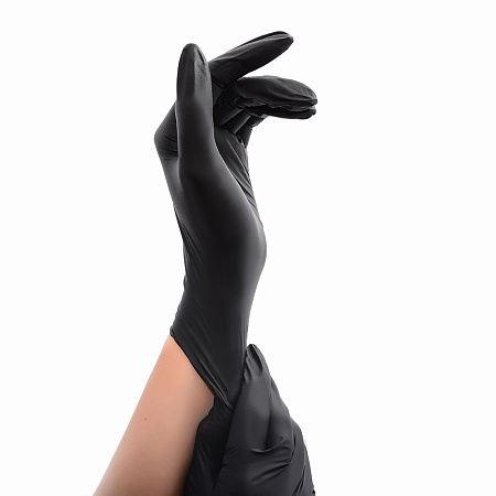 Перчатки нитриловые черные Benovy M, 100 шт
