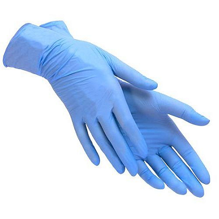 Перчатки нитриловые голубые Benovy XS, (1 пара)