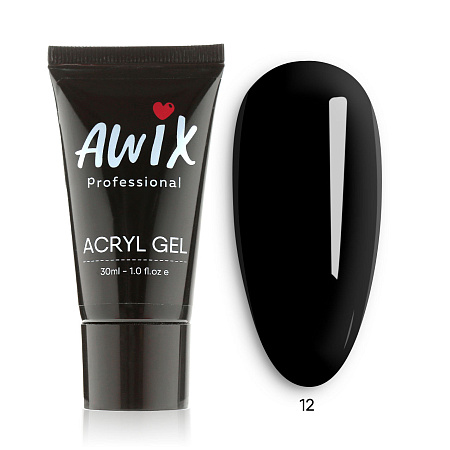 Acryl gel AWIX 12 (чёрный), 30 мл