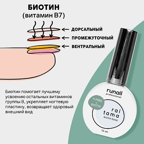 Гипоаллергенная база Raitama с биотином, 15 мл №8251