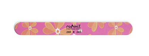 Профессиональная пилка для натуральных ногтей, цветная закругленная (240/240), ruNail													