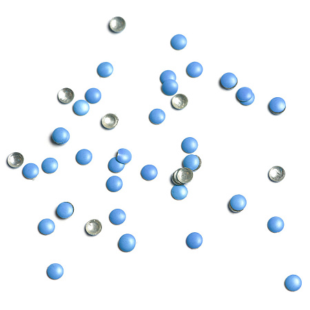 Стразы металлические кружки синие №3,0 (50 шт.)