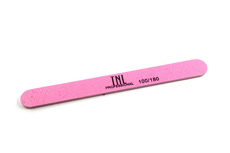 Пилка для ногтей узкая 100/180 высокое качество (розовая) в индивидуальной упаковке