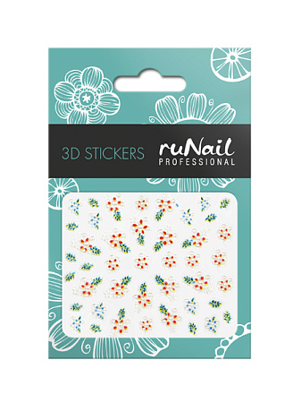 Наклейки для дизайна ногтей 3D (цветы), №1629